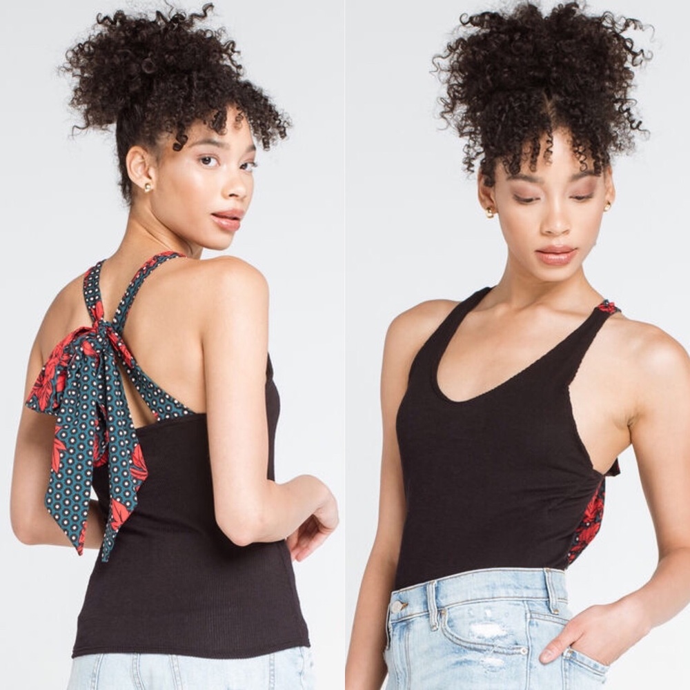 NWT Blu Pepper Ezra Tie Back Rib Knit Tank